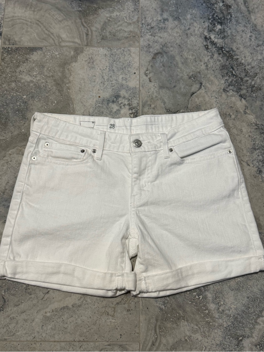 Levi's White Denim Rolled-Hem Women's Shorts